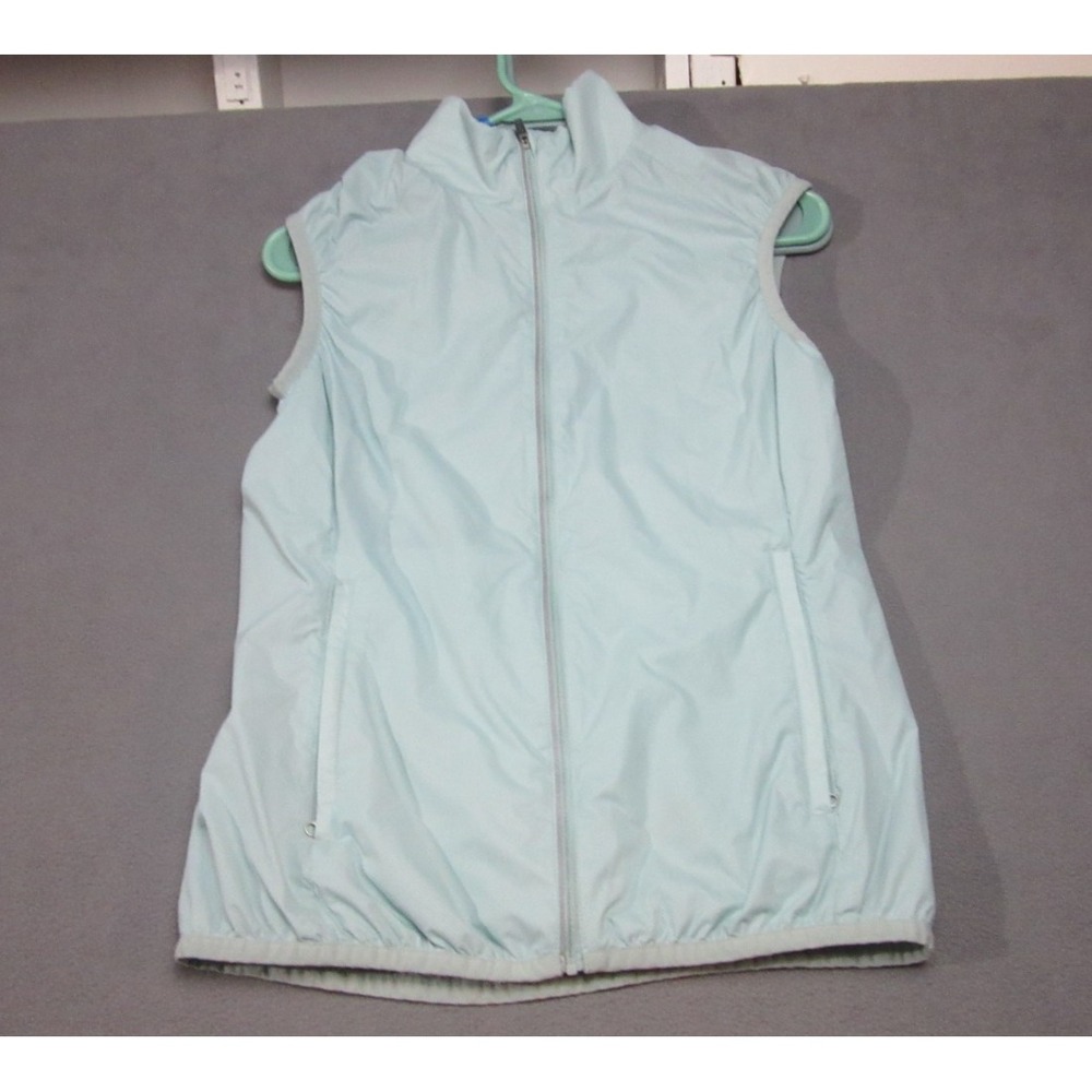 Icebreaker Vest Womens Small Light Blue GT Merino Wool Cool Lite Mock Full Zip